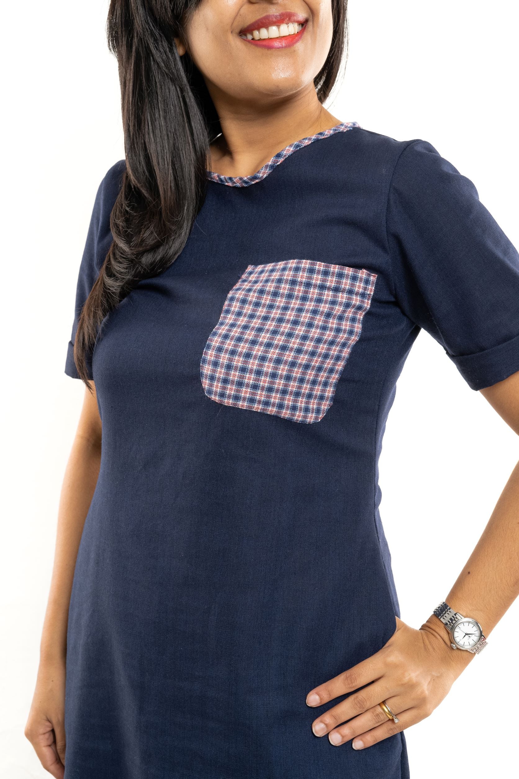 Christmas Pair Affaire Blue Checked Detail