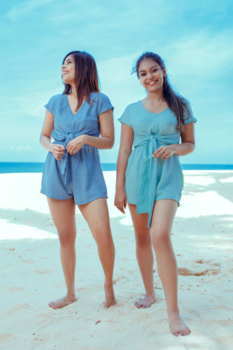 Delightful Duo Romper- Sky Blue